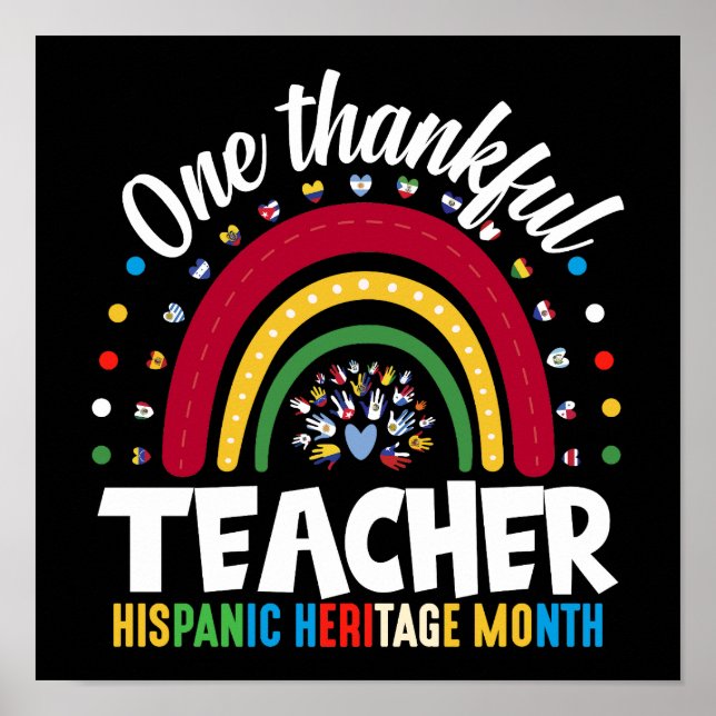 Ein dankbarer Lehrer Hispanic Heritage Monat Flagg Poster (Vorne)