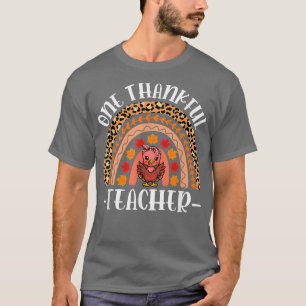 Ein dankbarer Lehrer Leopard Rainbow-Erntedank T-Shirt
