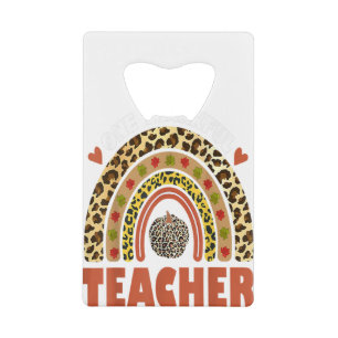 Ein dankbarer Lehrer Leopard Rainbow Pumpkin Danke Geldbeutel Flaschenöffner