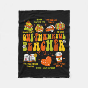 Ein dankbarer Lehrer Retro Groovy Lehrer Thanksgi Fleecedecke
