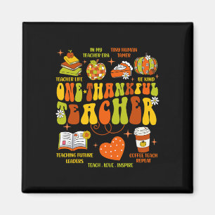 Ein dankbarer Lehrer Retro Groovy Lehrer Thanksgi Magnet