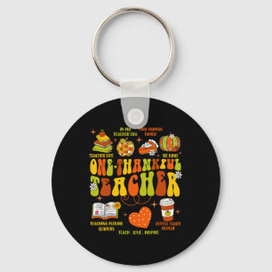 Ein dankbarer Lehrer Retro Groovy Lehrer Thanksgi Schlüsselanhänger