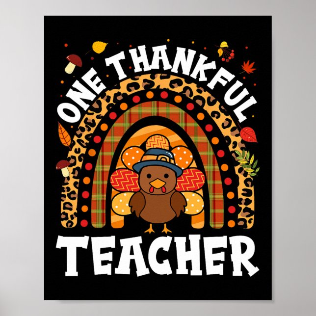 Ein dankbarer Lehrer Türkei Erntedank Rainbow F Poster (Vorne)