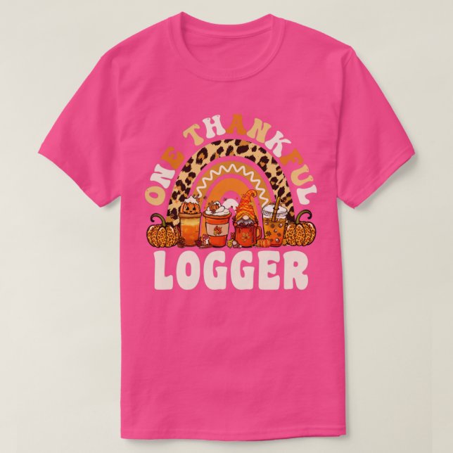 Ein dankbarer Logger Erntedank Rainbow Leopard F T-Shirt (Design vorne)