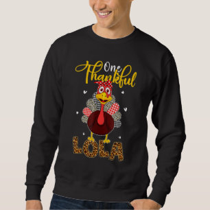 Ein dankbarer Lola Türkei Familie Leopart Thankgiv Sweatshirt