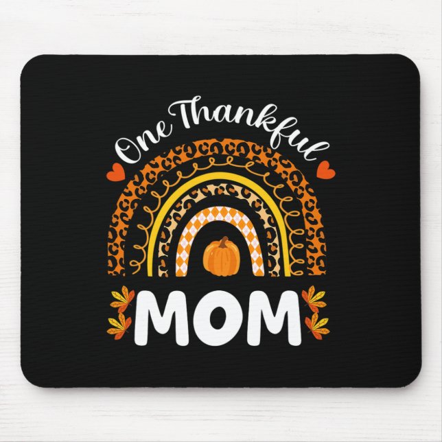 Ein dankbarer Mama Erntedank Regenbogen Fall Leopa Mousepad (Vorne)