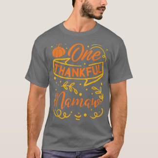 Ein dankbarer Mamaw Pumpkin Herbst Blätter fallen  T-Shirt