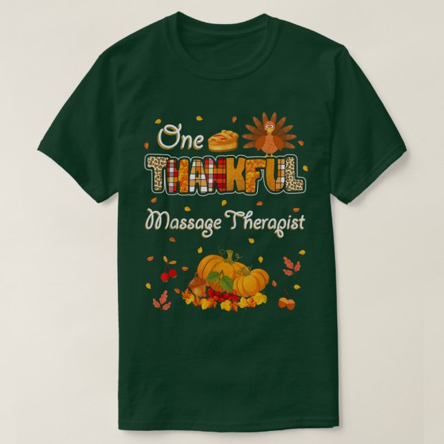 Ein dankbarer Massagetherapeut Herbstdankberg T-Shirt (Design vorne)