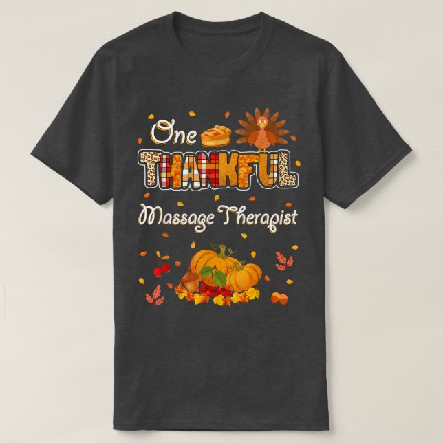 Ein dankbarer Massagetherapeut Herbstdankberg T-Shirt (Design vorne)