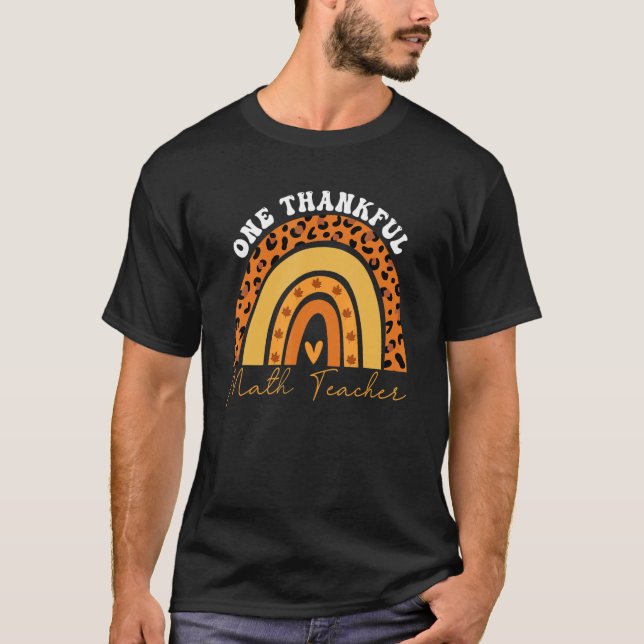 Ein dankbarer Mathematiklehrer Regenbogen-Leopard  T-Shirt (Vorderseite)