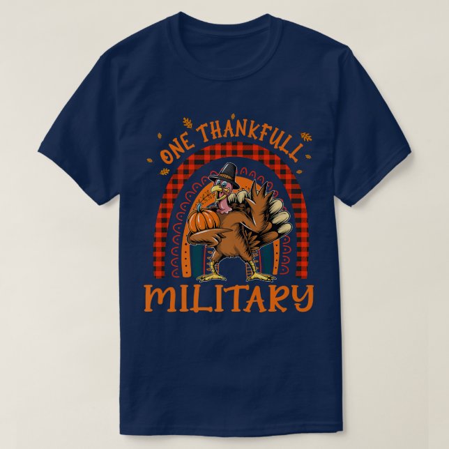 Ein dankbarer militärischer Erntedank Rainbow Türk T-Shirt (Design vorne)