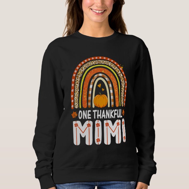 Ein dankbarer Mimi Regenbogen Leopard Herbst Autum Sweatshirt (Vorderseite)