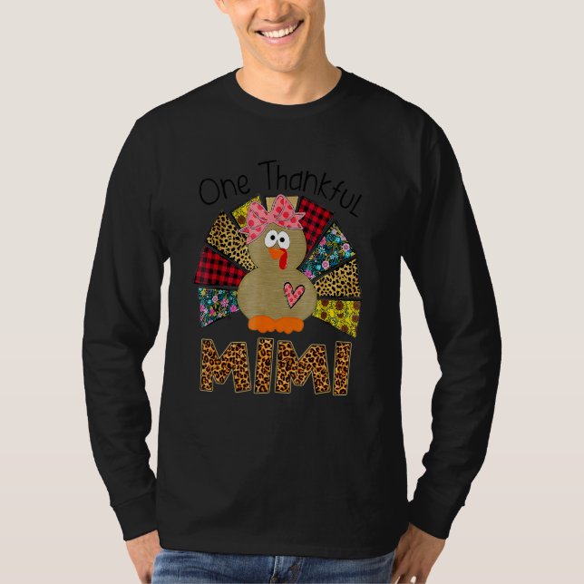 Ein dankbarer Mimi Türkei Familie Leopart Thankgiv T-Shirt (Vorderseite)