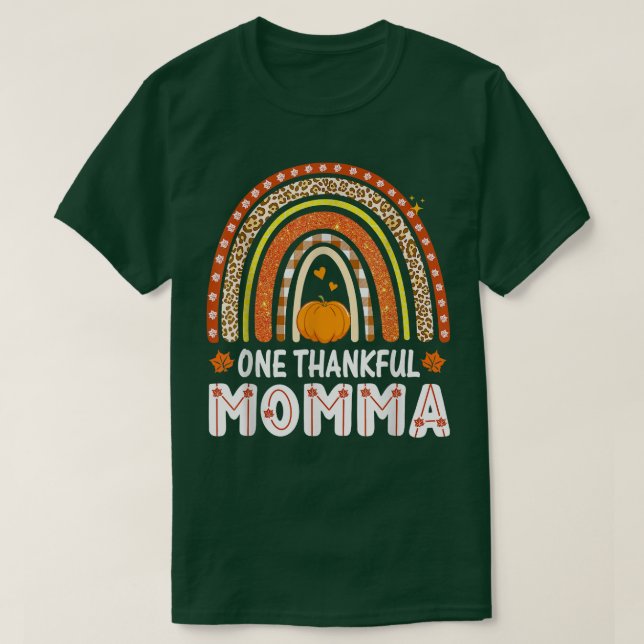 Ein dankbarer Momma Rainbow Leopard Herbst Herbst  T-Shirt (Design vorne)