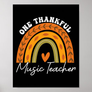 Ein dankbarer Musiklehrer Rainbow Fall Thanksgivi Poster