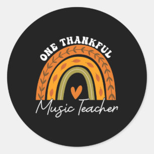 Ein dankbarer Musiklehrer Rainbow Fall Thanksgivi Runder Aufkleber