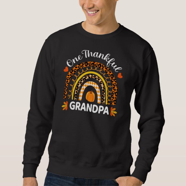 Ein dankbarer Opa Erntedank Regenbogen Fall Leo Sweatshirt (Vorderseite)