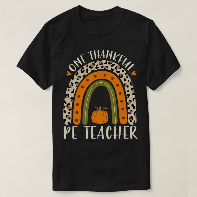 Ein dankbarer Pe Teacher Erntedank Frauen Leopard T-Shirt (Design vorne)