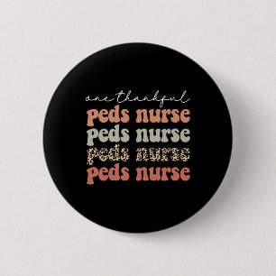 Ein dankbarer PEDS Nurse Autumn Tree Herbstlaubs T Button