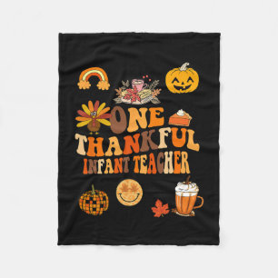 Ein dankbarer Säugling Lehrer Erntedank Retro Gro Fleecedecke