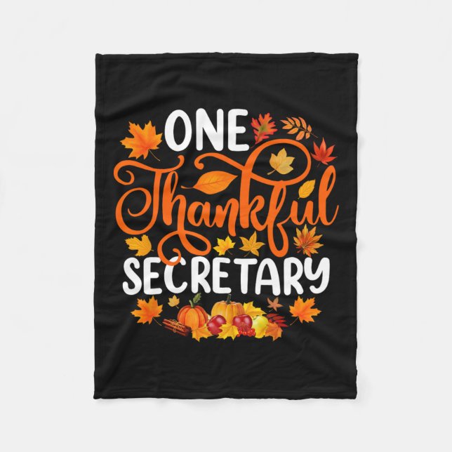 Ein dankbarer Sekretär Funny Fall Herbst Thanksgiv Fleecedecke (Vorderseite)