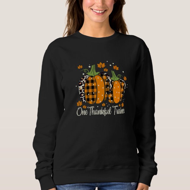 Ein dankbarer Trainer Thanksgiving Leopard Punkte  Sweatshirt (Vorderseite)