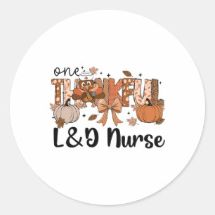 Ein dankbares Landkrankenschwester-Erntedank-Shirt Runder Aufkleber
