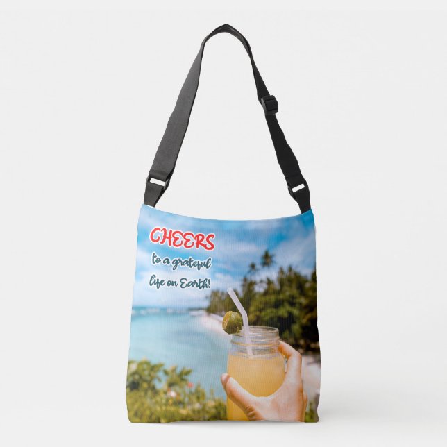 Ein dankbares Leben auf Erden Tragetaschen Mit Langen Trägern (Vorderseite)