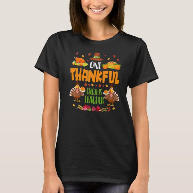 Ein dankenswerter Lehrer Herbst Thanksgi T-Shirt (Vorderseite)