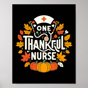 Ein dankenswerter Nurse Türkei Erntedank Scrub Top Poster