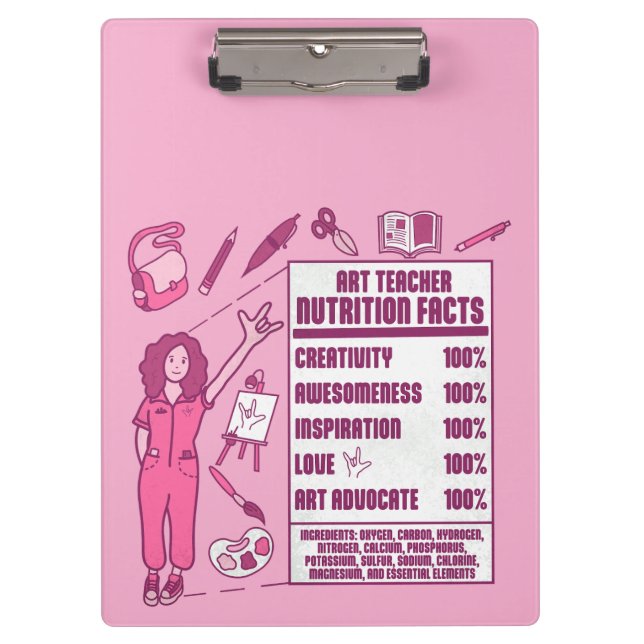 Ein Dankeschön an Kunstlehrer - Perfektes Geschenk Klemmbrett (Vorderseite)