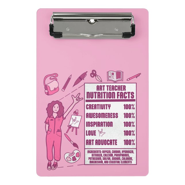 Ein Dankeschön an Kunstlehrer - Perfektes Geschenk Mini Klemmbrett (Vorderseite)