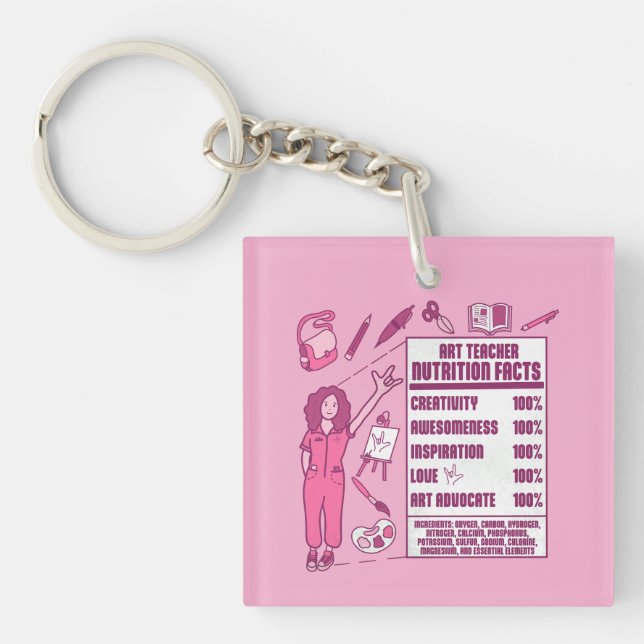 Ein Dankeschön an Kunstlehrer - Perfektes Geschenk Schlüsselanhänger (Vorderseite)