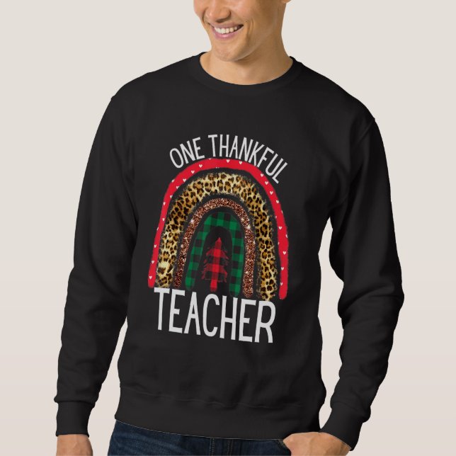 EIN DANKFUL LEHRER ERNTEDANK RAINBOW LEOPARD SWEATSHIRT (Vorderseite)