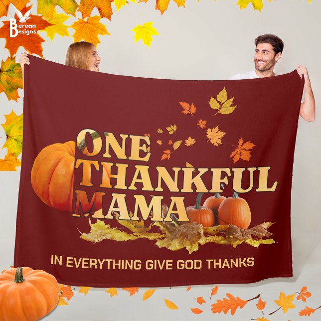 EIN DANKFUL MAMA MAMA Erntedank Fleecedecke (Cozy ONE THANKFUL MAMA Thanksgiving Fall Blanket with CUSTOMIZABLE Christian quote. Great mom gift.)