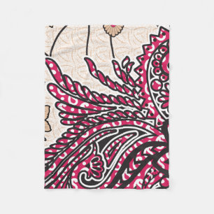 Ein dekoratives Paisley-Design mit lebendigem Rot Fleecedecke