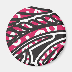 Ein dekoratives Paisley-Design mit lebendigem Rot Magnet