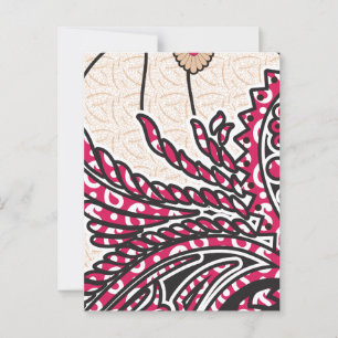 Ein dekoratives Paisley-Design mit lebendigem Rot Postkarte