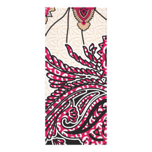 Ein dekoratives Paisley-Design mit lebendigem Rot  Werbekarte