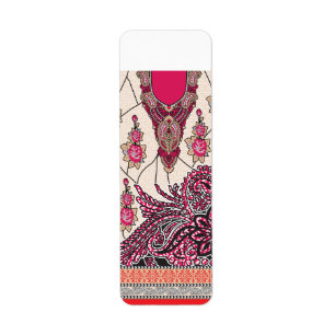 Ein dekoratives Paisley-Design mit lebhaftem Rot u