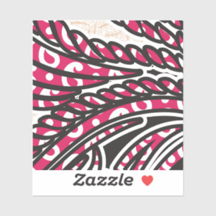 Ein dekoratives Paisley-Design mit lebhaftem Rot u Aufkleber