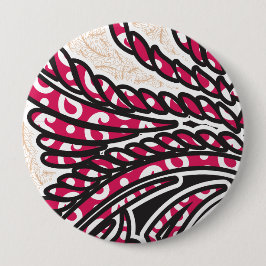 Ein dekoratives Paisley-Design mit lebhaftem Rot u Button