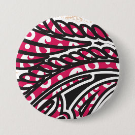 Ein dekoratives Paisley-Design mit lebhaftem Rot u Button