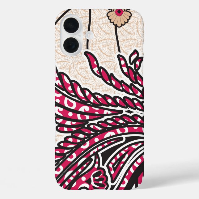 Ein dekoratives Paisley-Design mit lebhaftem Rot u Case-Mate iPhone Hülle (Rückseite)