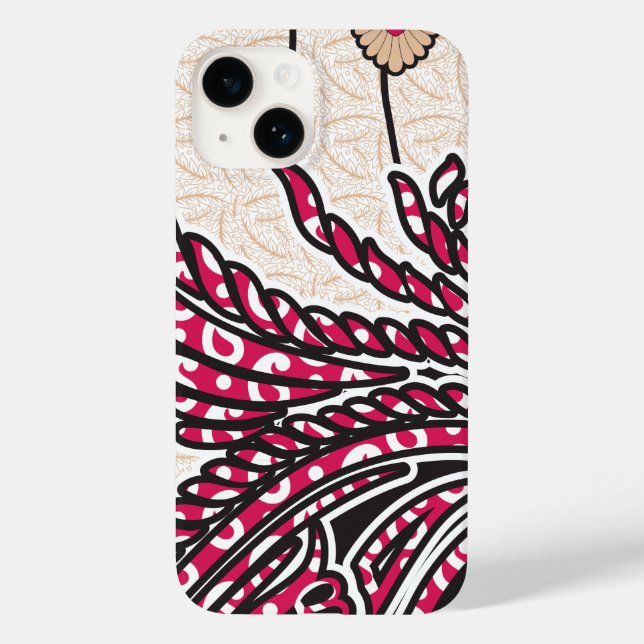 Ein dekoratives Paisley-Design mit lebhaftem Rot u Case-Mate iPhone Hülle (Rückseite)