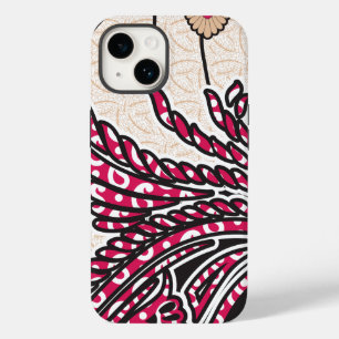 Ein dekoratives Paisley-Design mit lebhaftem Rot u Case-Mate iPhone 14 Hülle