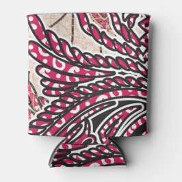 Ein dekoratives Paisley-Design mit lebhaftem Rot u Dosenkühler