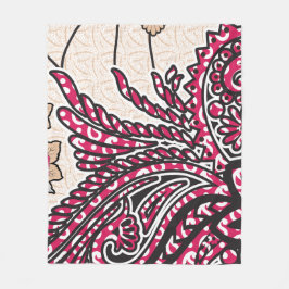 Ein dekoratives Paisley-Design mit lebhaftem Rot u Fleecedecke