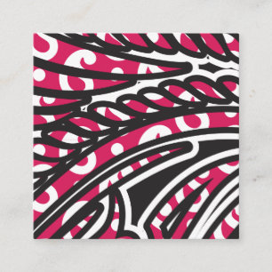 Ein dekoratives Paisley-Design mit lebhaftem Rot u Quadratische Visitenkarte