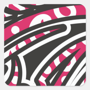 Ein dekoratives Paisley-Design mit lebhaftem Rot u Quadratischer Aufkleber